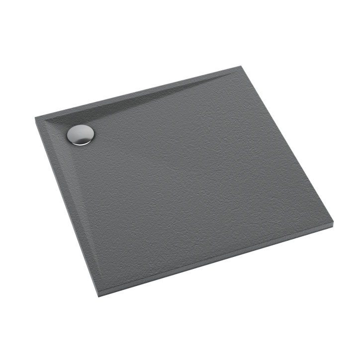 Schedline Brodzik kompozytowy Stabilsound Plus® Libra Anthracite Stone 80x80x3 cm, kwadratowy, Gwarancja 15 lat